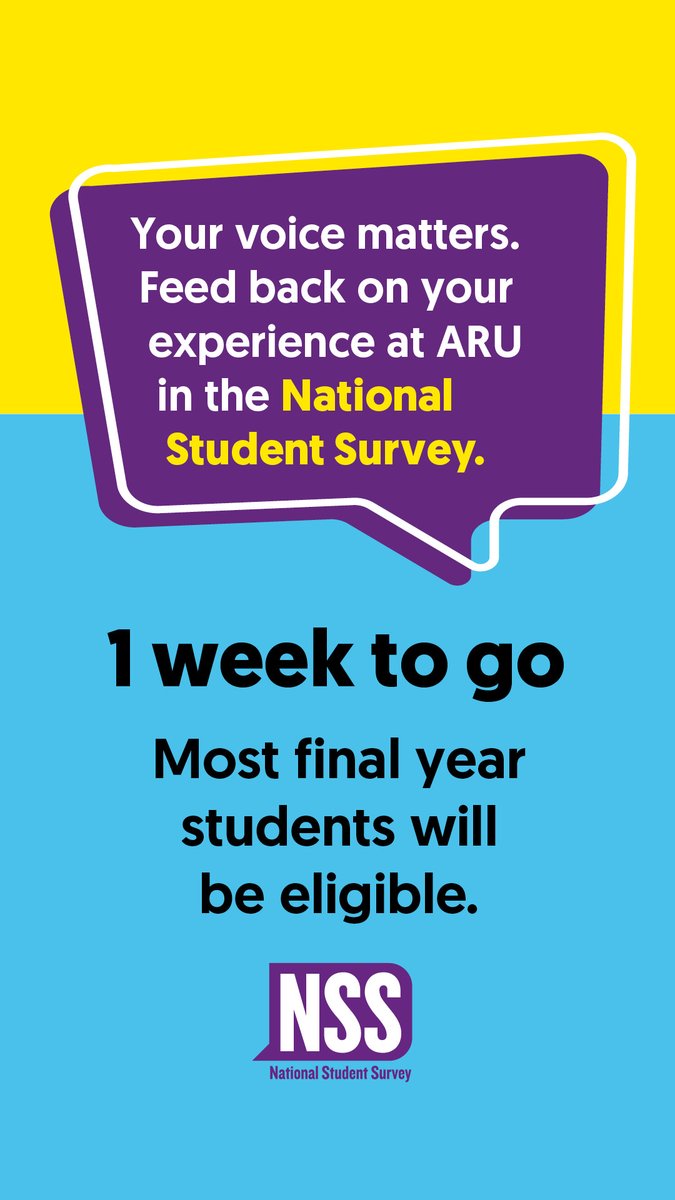 Last chance final year students! You have just one week left to complete the NSS. · 3 top prizes of £500 · 25 additional prizes of £100 shop vouchers that can be used across a variety of retailers such as Amazon, Tesco, or Currys. Take the survey today!: thestudentsurvey.com