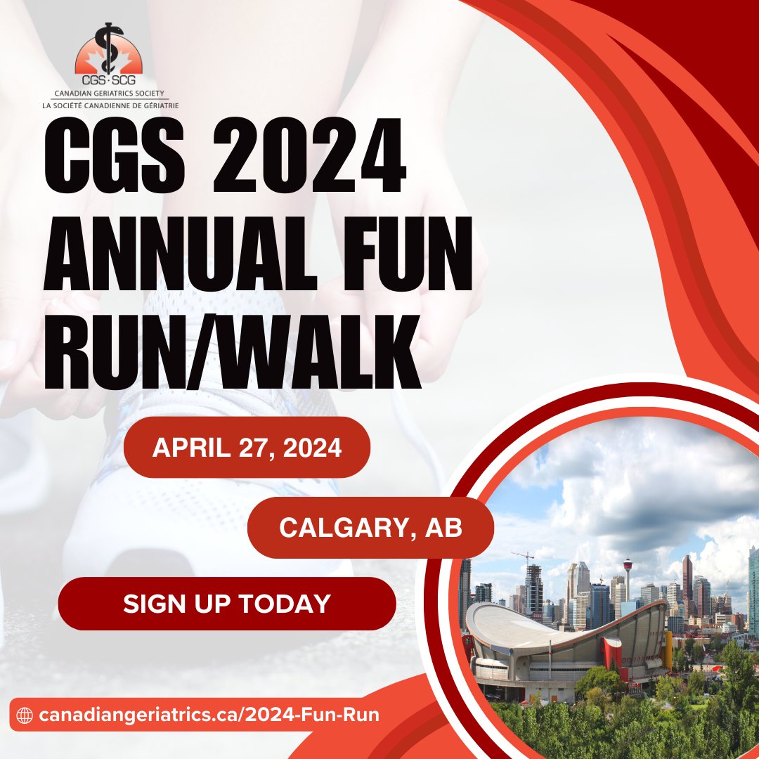 This week is #CGS2024! We can't wait to see everyone again in Calgary! Don't miss out on one of our favourite traditions, the annual Fun Run/Walk in support of the CGS Scholarship Foundation! Register or donate now canadiangeriatrics.ca/2024-Fun-Run