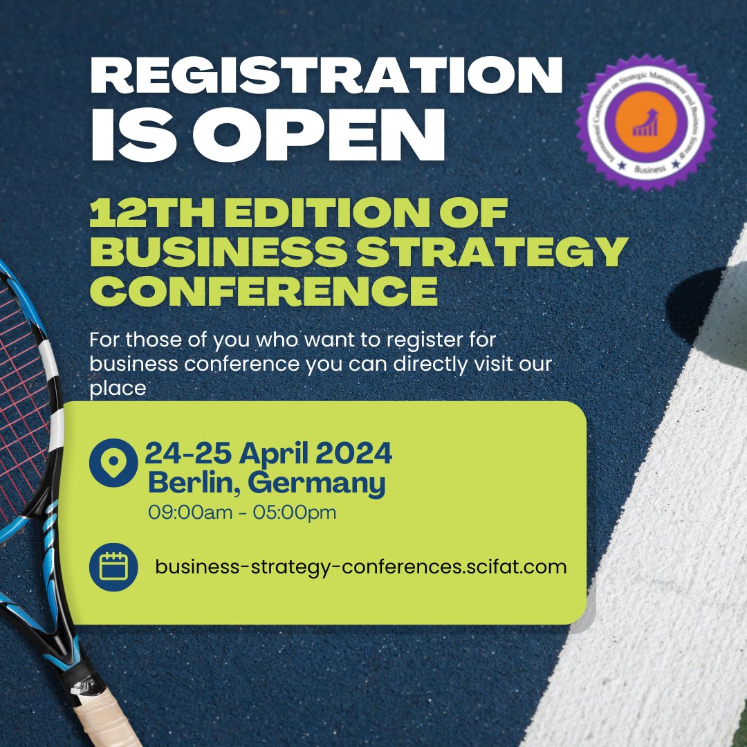 International Conference on Strategic Management and Business Strategy
#StrategicManagement
#BusinessStrategy
#conference
