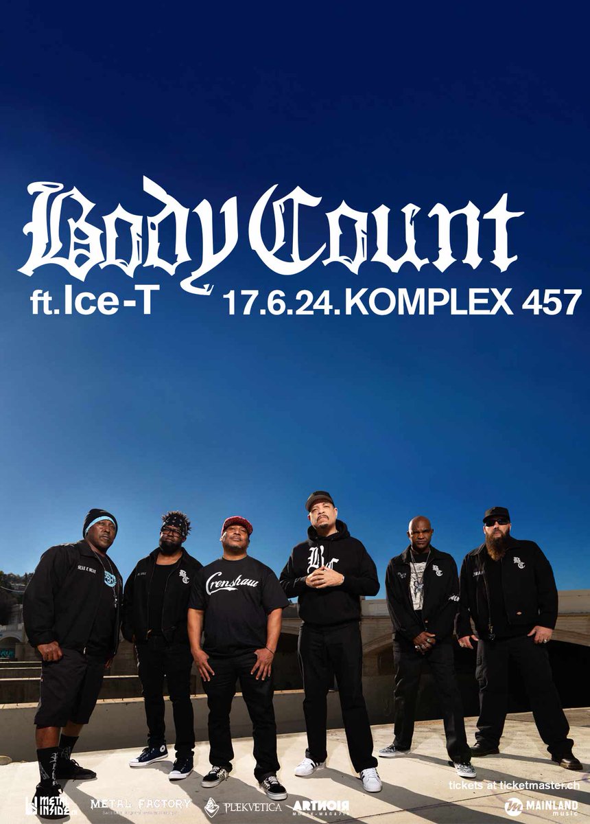 Die kultigen Body Count finden auch ihren Weg nach Zürich! #bodycount #icet #komplex457 #rapmetal