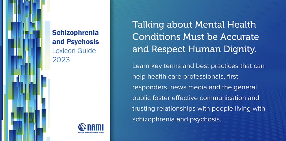 Language Matters: Shaping Mental Health Discussions With NAMI's Schizophrenia And Psychosis Lexicon Guide Get the guide: nami.org/Support-Educat… Resources for First Episode Psychosis/Early Serious Mental Illness: OnwardNH.org