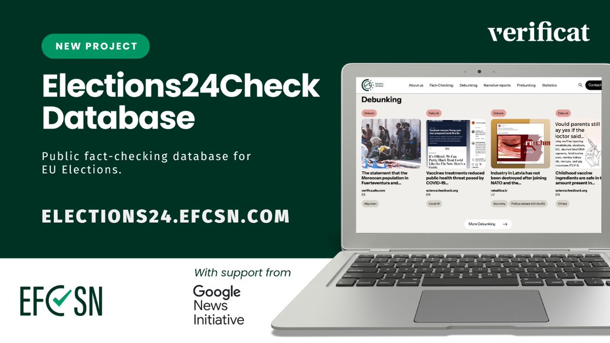 🇪🇺 En períodes electorals, el fact-checking és més necessari que mai. També a la Unió Europea.

📢 Per aquest motiu, Verificat se suma a #Elections24Check, la base de dades més gran de fact-checks sobre les eleccions europees de 2024.