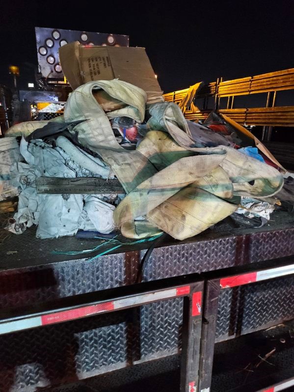 Didn't we all agree that littering isn't cool!? This photo shows the debris that crews picked up on I-95 in just one night. Before hitting the road, dispose of trash properly and make sure your load is secured.