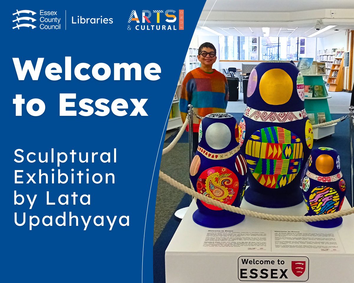 Our fabulous exhibition from @imlataupadhyaya is opening in Harlow today! 🥳 Pop along to see her fantastic sculptures in the flesh and enjoy the celebration of Essex culture! Open until 24 May. 🎨 @Essex_CC #ArtsCulturalFund libraries.essex.gov.uk/news/welcome-t…