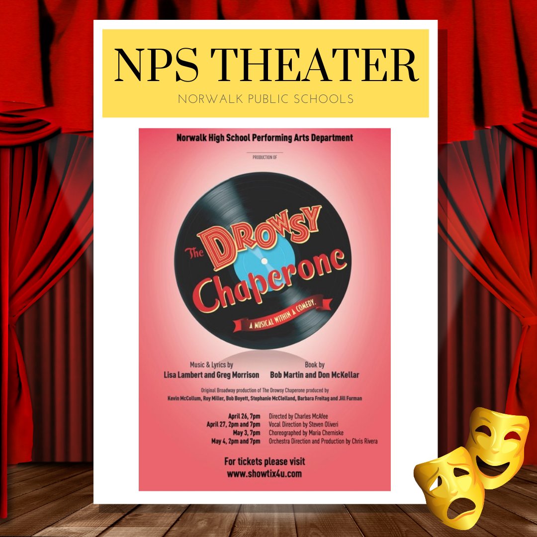 Norwalk High School’s production of “The Drowsy Chaperone' opens on Friday at 7 p.m. NHS Theatre Co. will stage 6 shows over 2 weekends. Tickets are $15 for students and seniors, $18 for adults. Click here to purchase tickets: showtix4u.com/events/22985/?…
