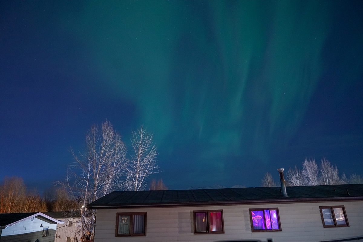 Alaska'da kuzey ışıkları görüldü.