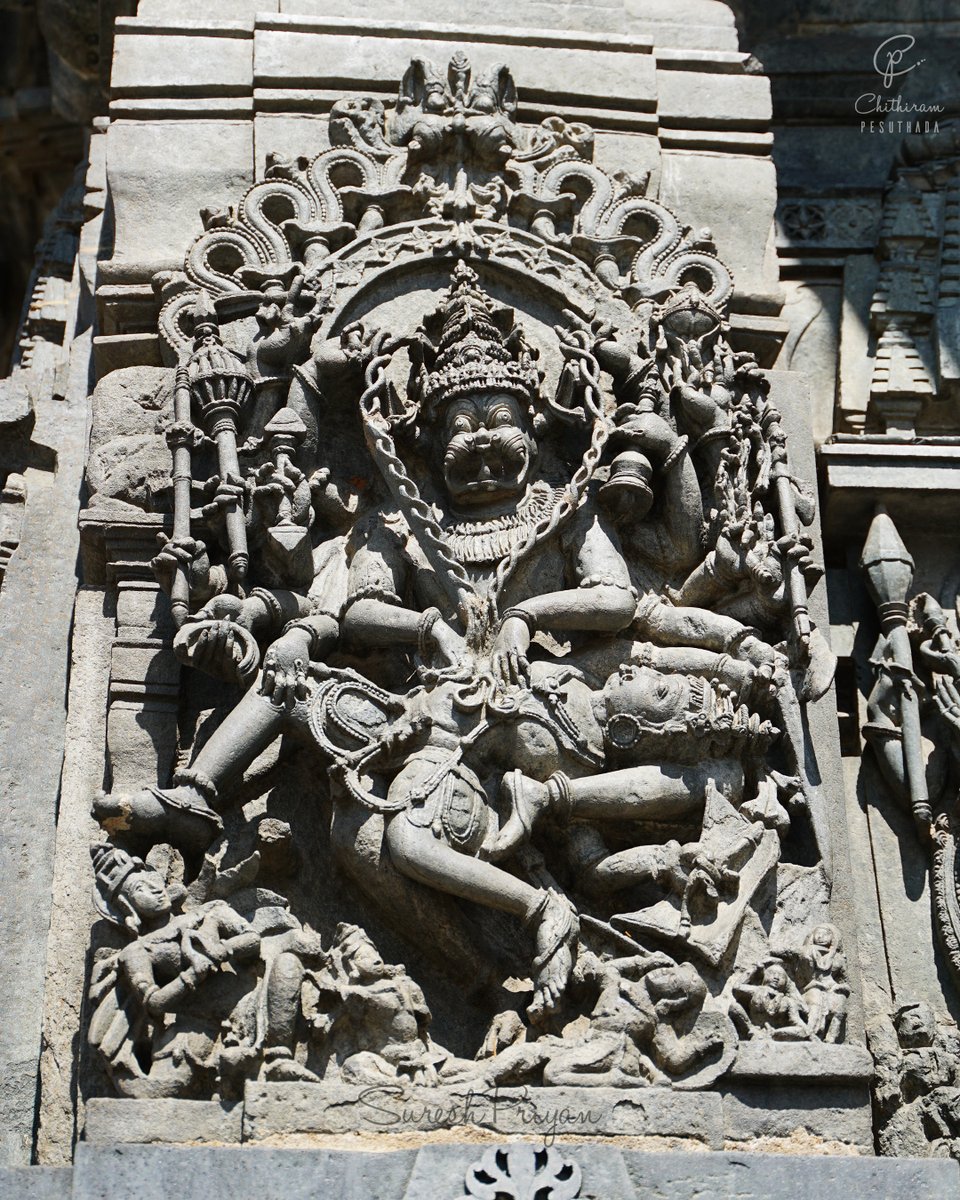 Narasimha · நரசிம்மர்
.
Narasimha Avatar of Lord Vishnu. Sometimes rendered as Narasingha, it is the fourth avatar of Vishnu.
.
📍 #Chennakeshava Temple, #Belur
.

#chithirampesuthada
#sureshpriyan
#Narasimha #Vishnu 
#Karnataka 
#incredibleindia #Karnataka #KarnatakaTourism
