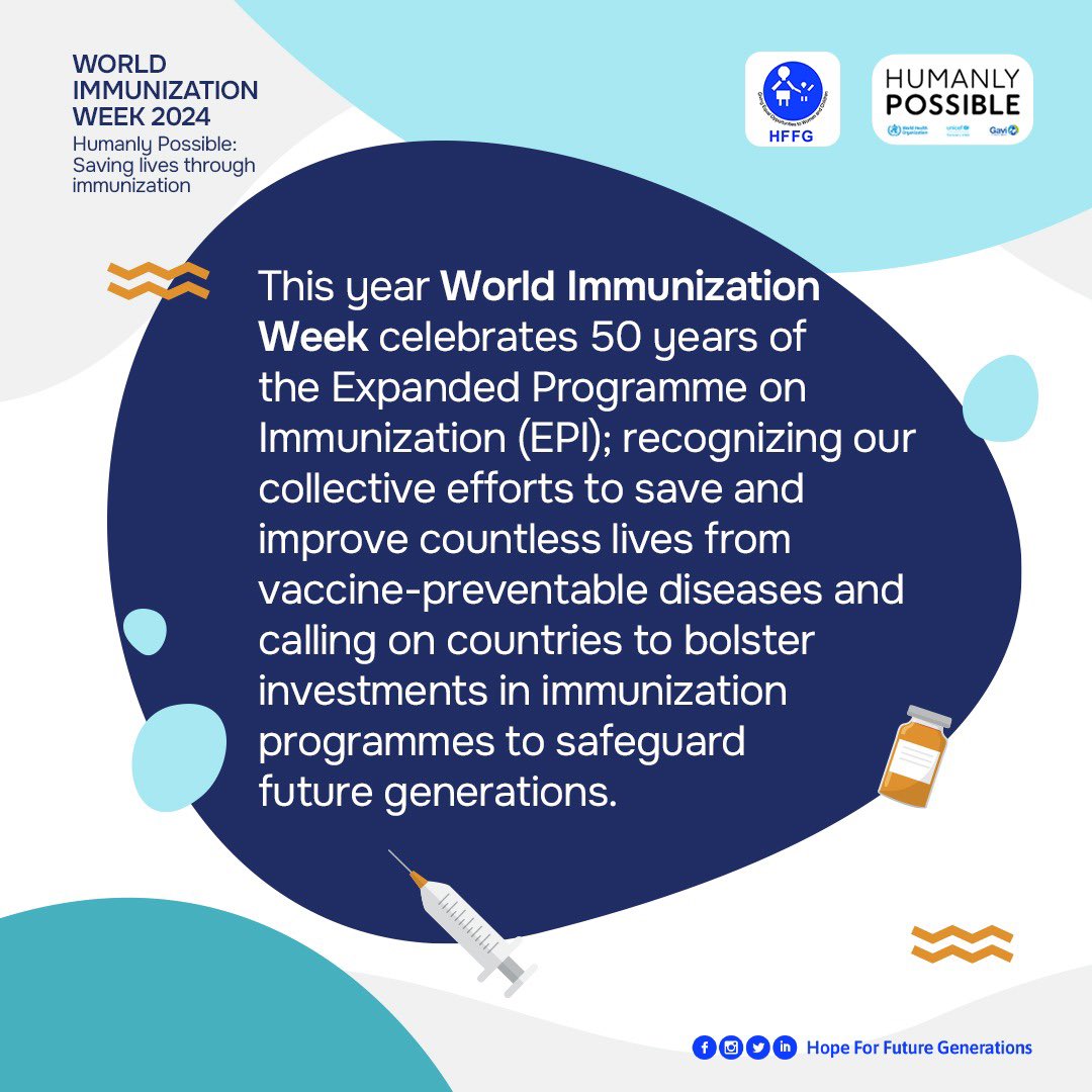 This year World Immunization Week celebrates 50 years of the Expanded Programme on Immunization (EPI) 🌎

#ImmunizationWeek #FAIRProject  
#Vaccines4Life  #LongLifeForAll #ImmunizeGH