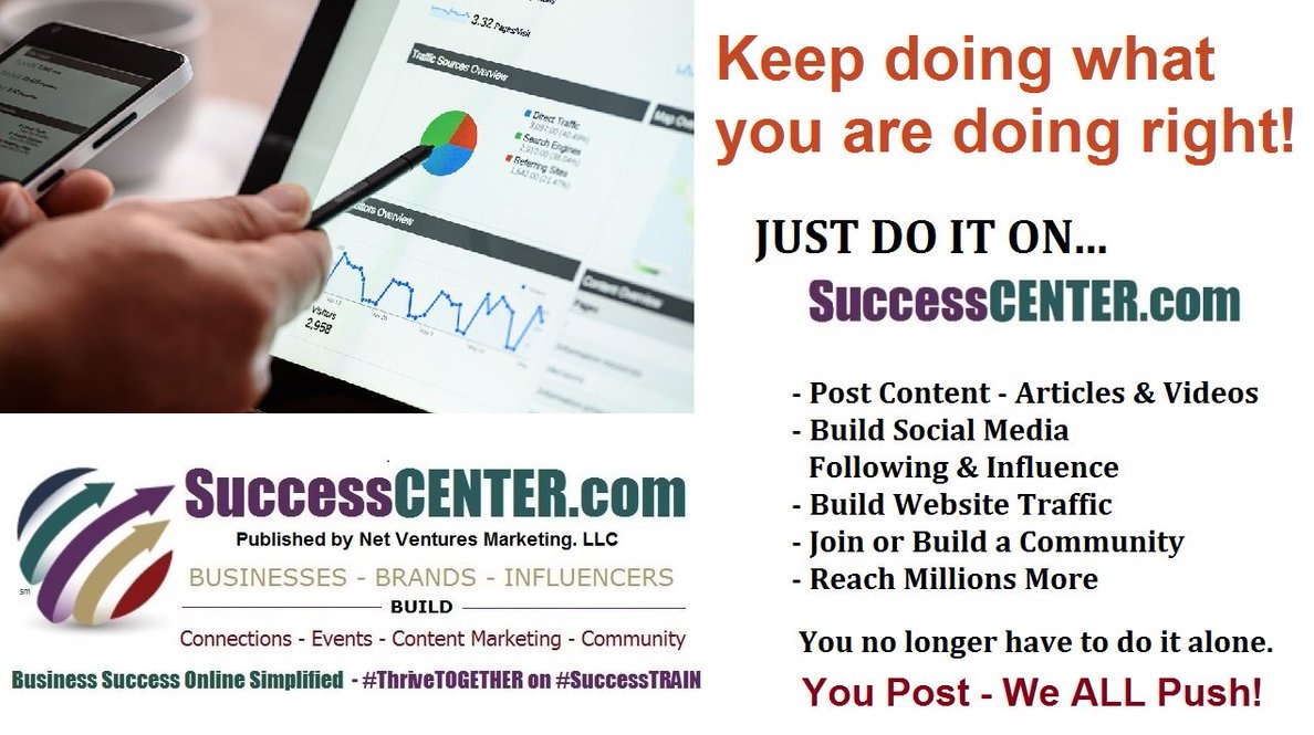 Share #B2B #BusinessSolution
Articles on SuccessCENTER
Expand Your #ContentMarketing

Free to 
- Join & Post Biz Articles w Links
- Share in #SM

#Business Articles get shared 
to Millions on #SuccessTRAIN #BusinessMonday

How to Post Business Articles =>
successcenter.com/join-to-submit…