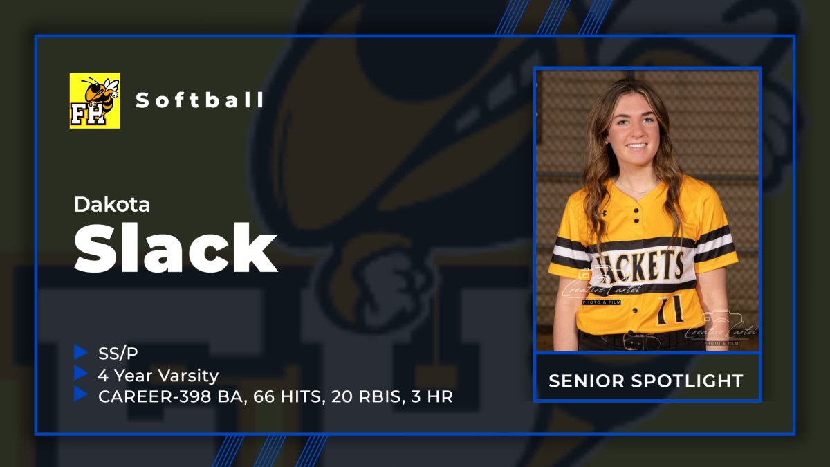 SoftballFHHS's tweet photo. Senior Spotlight #2 - Dakota Slack https://t.co/B3nmcMYnwq