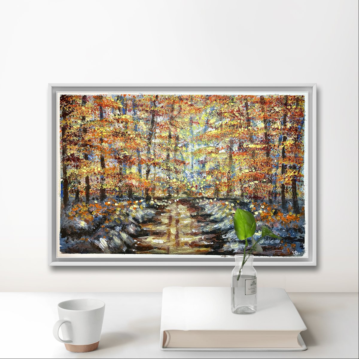 Experience the tranquillity of nature with our latest artwork, 'Autumn Forest.' 🌳🍂 #Autumn #Nature #Art #Impressionism #Tranquility artcursor.com/products/autum…