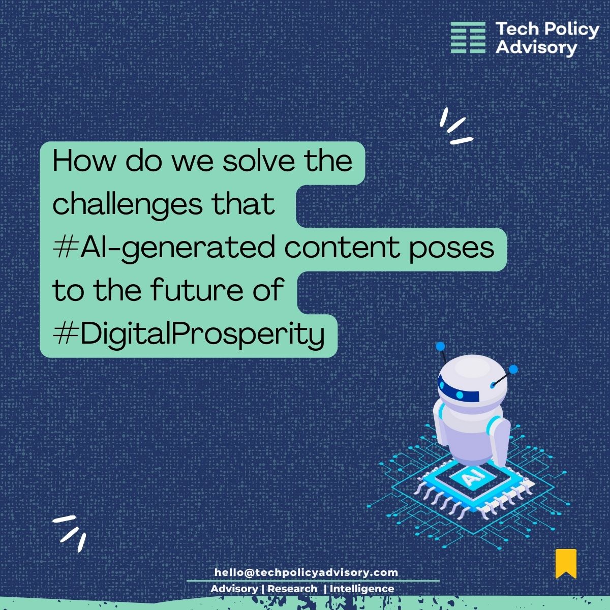 As we go deeper into the era of artificial intelligence, one pressing question emerges: How do we solve the challenges that #AI-generated content poses to the future of #DigitalProsperity?