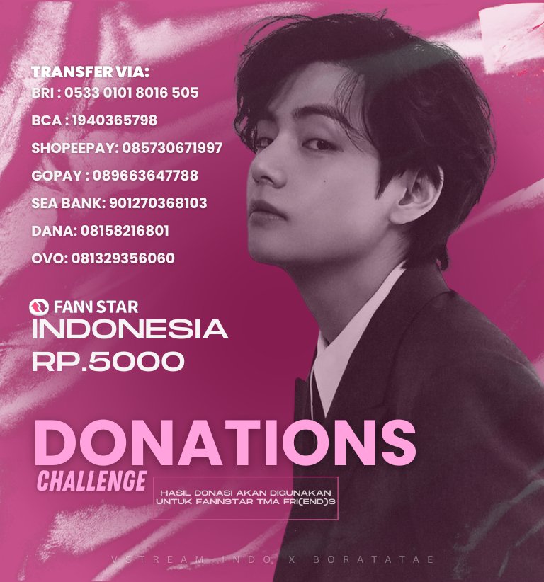 5K TMA for FRI(END)S CHALLENGE STARTED ✨ H-6 menuju akhir TMA. REPLY tweet ini dengan donasi Rp5000 ke rek tertera untuk bantu perbanyak votes FRIENDS di TMA Final🏆. Tolong bantu SHARE info ini 📣 Form: bit.ly/DonasiTMA_ID 5000 FOR TMA FRIENDS 5000 FOR TMA FRIENDS