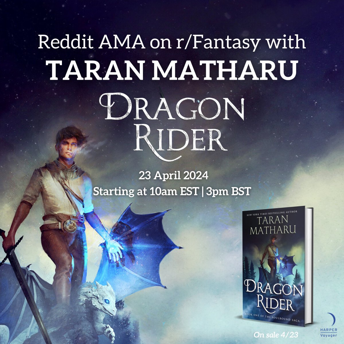 Come join me on r/Fantasy tomorrow and ask me anything you'd like!