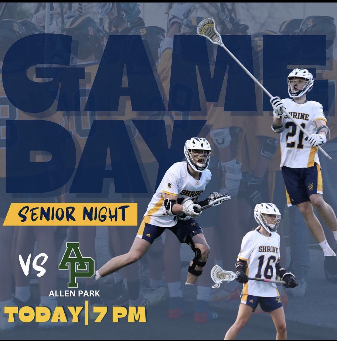 Senior Night tonight! Come on out and support the Seniors! <a href="/ShrineSports/">Shrine Sports</a>