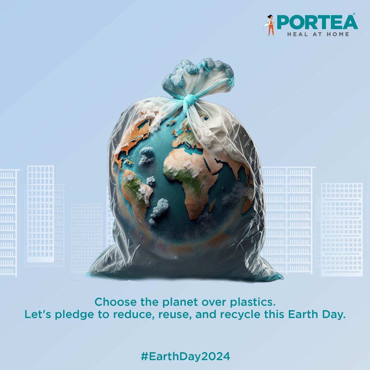 This Earth Day, let's commit to a plastic-free future! By reducing the usage of plastic, we can protect our oceans and wildlife. Together, we can make a difference! #EarthDay2024 #PlasticPollution #GoGreen #SaveOurOceans #PorteaMedical #ChironCares