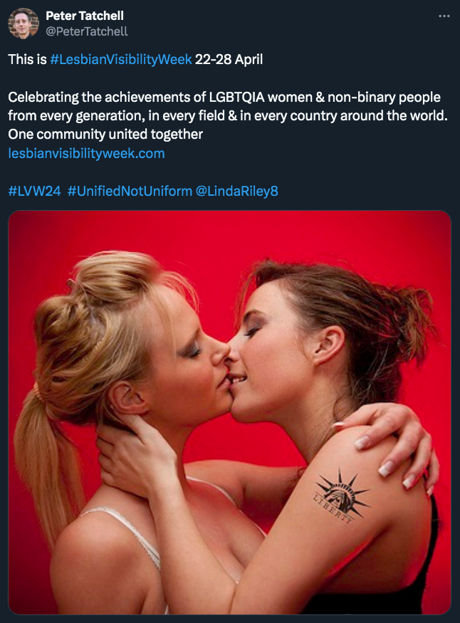 Lmfaoo gay activist Peter Tatchell manages to piss everyone off by conflating transgenderism with lesbianism, while simultaneously posting a picture of lesbian porn made for men. It's a nice picture tho. 10/10. Would watch in 4K. 😂😂