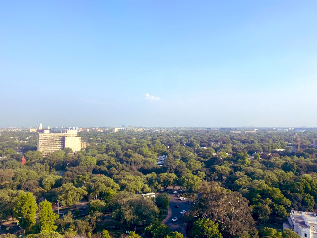 Sometimes you can forget what a beautiful and green city #Delhi is. This wonderful view from the top of @TajHotels is a beautiful reminder. #IncredibleIndia