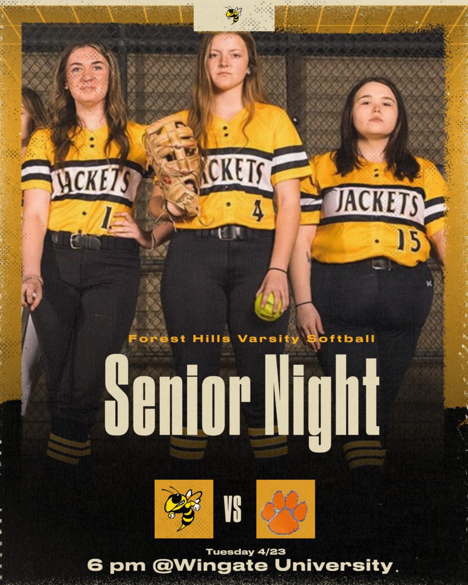 SoftballFHHS's tweet photo. Senior Night 4/23 at 6 pm at Wingate University. Come out and support our seniors, senior recognition starts at 5:30. https://t.co/hk0eQahwNP