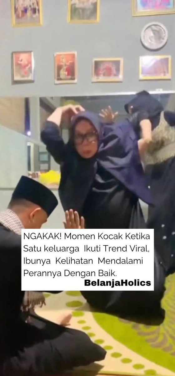 Momen Kocak Keluarga Ini Ikuti Trend Viral,Semua Kelihatan Mendalami Peran a thread