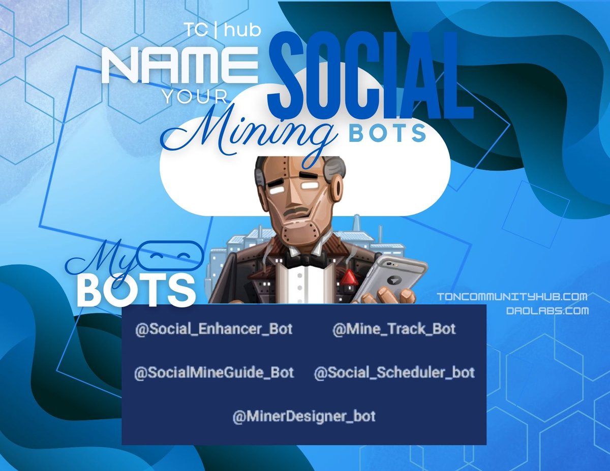 Hey there, Social Miners! Ready to boost your #SocialMining game with Telegram bots? Get to know the helpful bots that i have made below and see how they can make your social mining journey a breeze. #TCHub