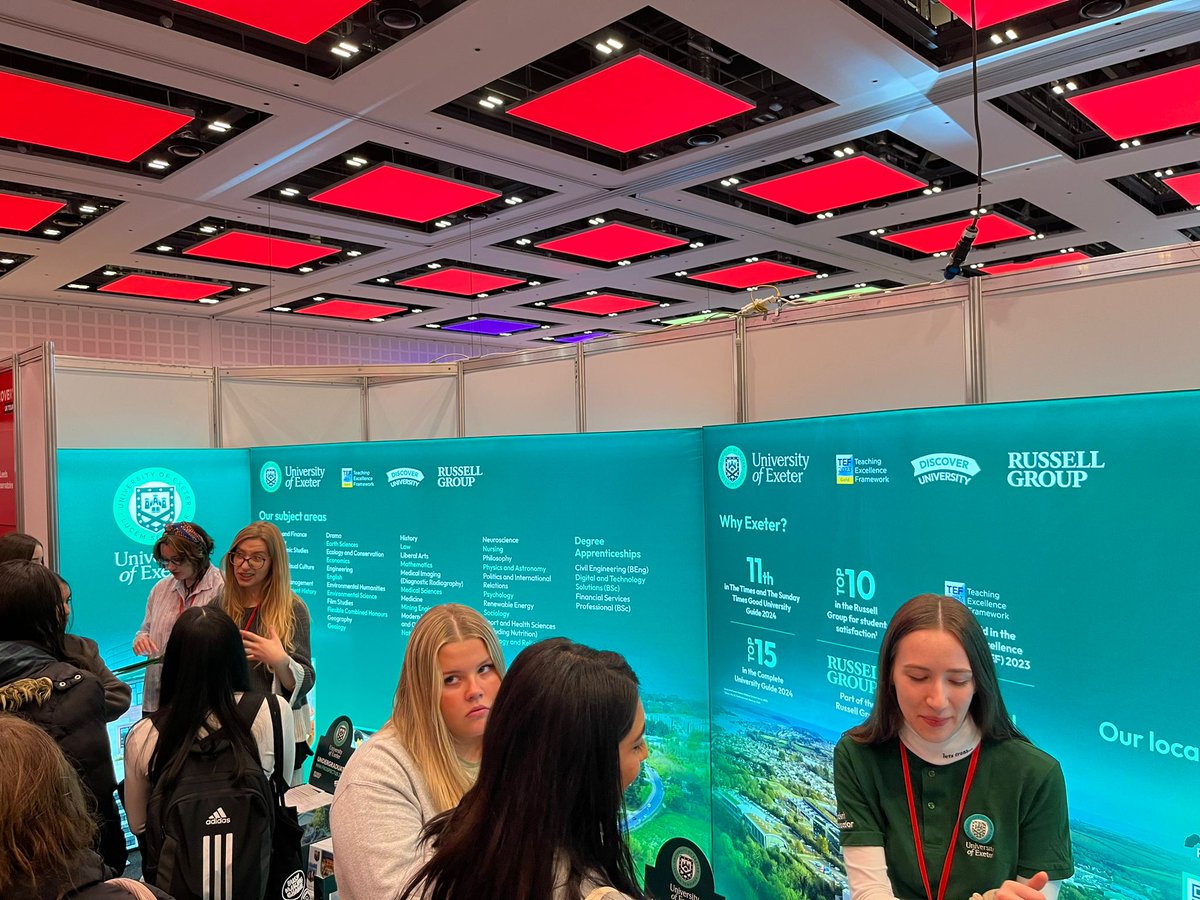 We're extremely busy at the @ucas_online Newport Discovery Event today! Great to see so many students interested in hearing about the @UniofExeter experience. We're here tomorrow too, so do come and chat to our team!