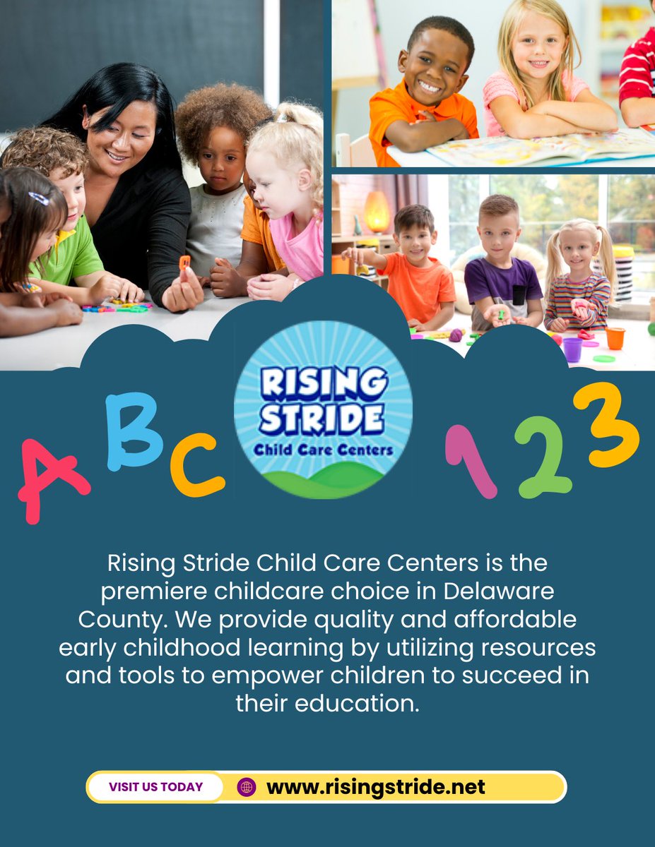 Our Child Care Centers are a nurturing haven where children can learn, play, and thrive. Join our loving community today and watch your little ones blossom!  risingstride.net
#qualitychildcare #preschool 
#toddler #ChildCareCenter #earlylearning #delco #risingstride