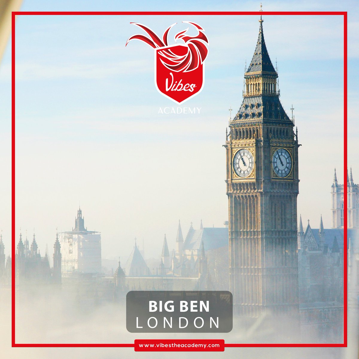 Big Ben the iconic clock tower at the Palace of Westminster, featuring the Great Bell known as Big Ben. Completed in 1859, it is a masterpiece of Victorian Gothic architecture and a symbol of London.#vibesacademy #elearning #tourismeducation #bigben #london