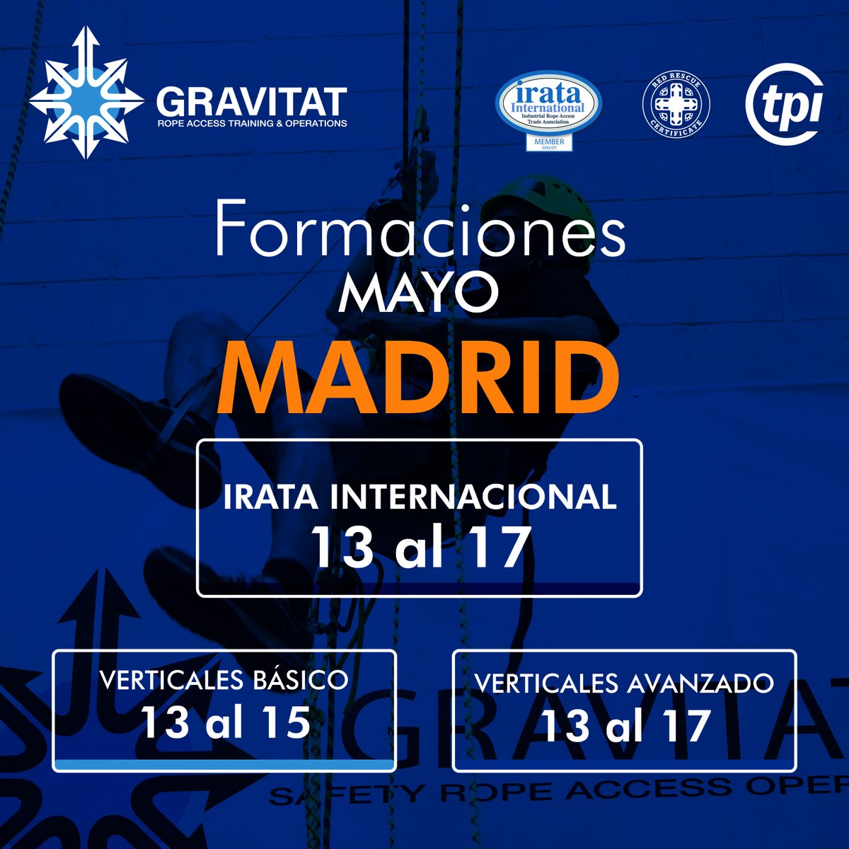 gravitatSL's tweet photo. Te ofrecemos la oportunidad de capacitarte con expertos de la industria en un entorno certificado y auditado IRATA 5055. 

930 236 056 
admin@gravitat.com

#Gravitat #certificacionGWO  #molinos #eolico #iratainternational #ropeaccess #trabajosverticales #trabajosenaltura https://t.co/VObVOXR4ff