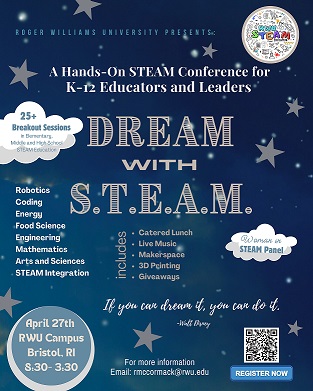 Local educators, join us at @myrwu's Dream with STEAM event in Warwick, RI on Saturday! This inaugural event is focused on STEAM education for K-12 educators to shape the future of learning. And you get PD points (MA & RI)! #KIBOrobot #RWUDreamWithSTEAM rwu.edu/news/news-arch…