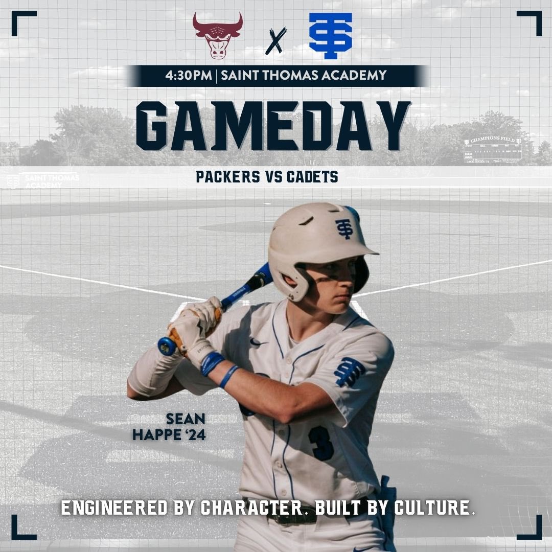 STAbaseballMN's tweet photo. GAMEDAY!

🆚 South Saint Paul
⏰ 4:30pm
📍 Saint Thomas Academy
💻 https://t.co/ZWOuVMoF5B 

#CadetsBaseball https://t.co/50FILwxudQ