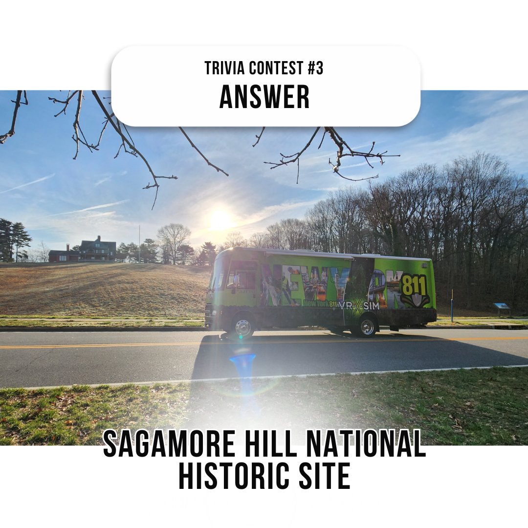 Congrats to our Week 3 winner! 🏆 The correct answer is Sagamore Hill National Historic Site! Great job to our winner and thank you to everyone who participated. You have one more chance to win with our final Week 4 trivia question! #NY811Contest #NSDM #SafeDiggingMonth #VRXSIM