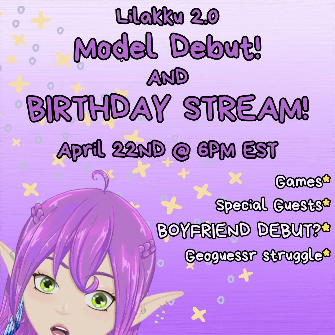 I have to be another year older so we're gonna make the best of it and have a great birthday stream!! 

#birthday #birthdaystream #modeldebut #debut