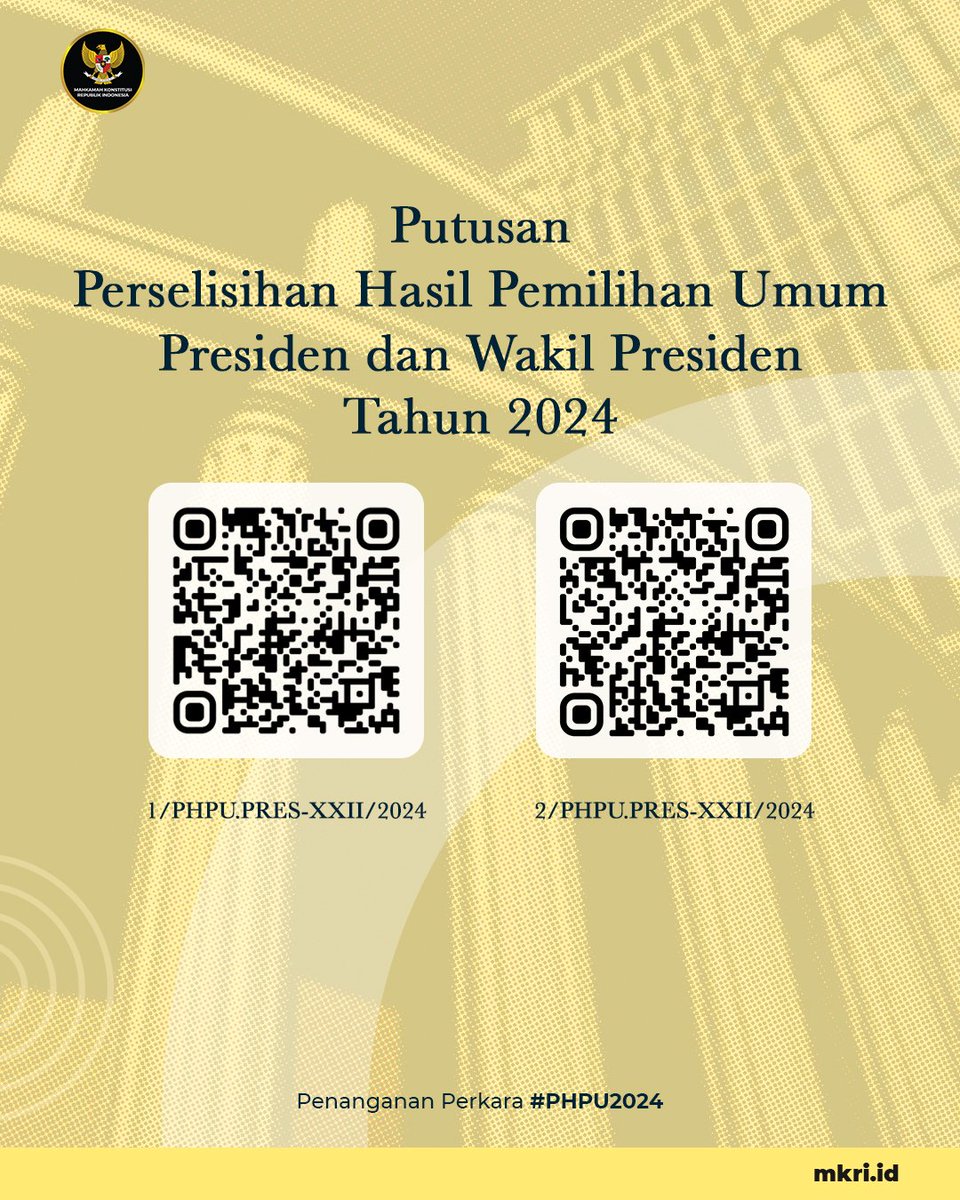 Mau tahu lebih dalam mengenai pertimbangan hukum Mahkamah? Geser sampai akhir dan silakan komentar setelah membaca putusan lengkapnya ya #Courtizen! (2/2)

#MengawalKonstitusi
#salaMKonstitusi
#MKRI
#PHPU2024