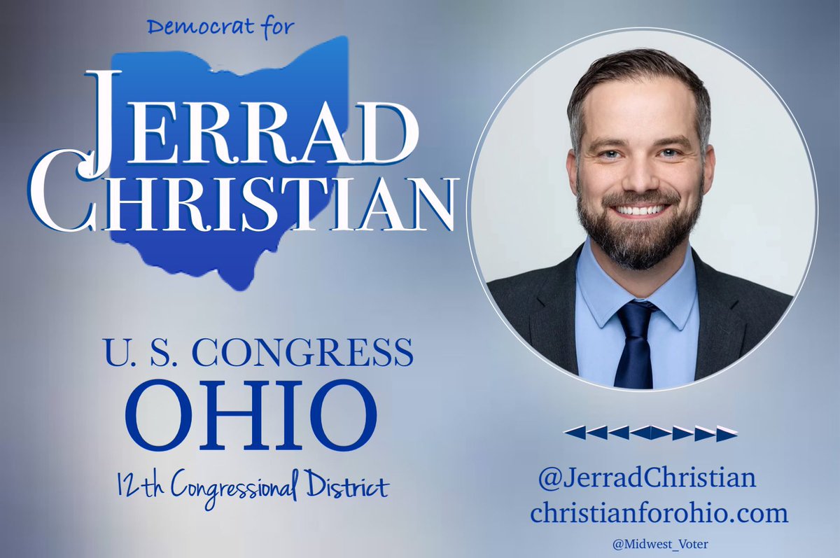 #ResistanceBlue #Dems4USA #DemsAct Jerrad Christian is running for congress to represent #OH12. @JerradChristian is a Navy veteran & software engineer that has a strong focus on educational & job opportunities. 🔹Promote Research & Education Hubs 🔹Increase Educational