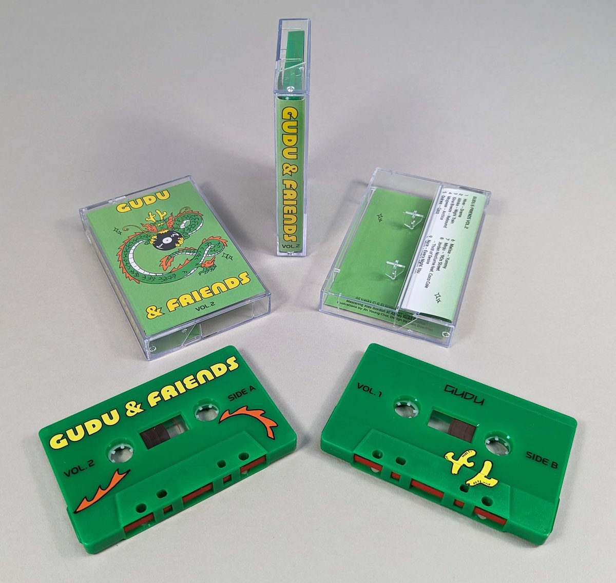 Soo hyped to be a part of Gudu & Friends Vol. 2. Pre orders available now with a limited edition cassette tape 🐉 Link in bio 🐲💚
