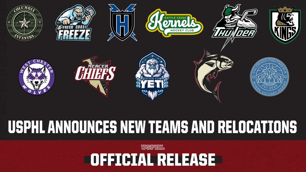 📰🎙📰🎙📰 BREAKING 📰🎙📰🎙📰 We are pleased to welcome a number of new teams, as well as announce a number of relocations and ownership changes of teams, across the #USPHLPremier and #USPHLElite, marking the end of the expansion phase in the USPHL. usphlpremier.com/new-teams-relo…