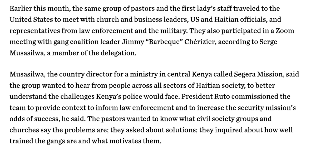 The Kenyan first lady's staff traveled to the US with a group of pastors for meetings with church, business, government and security officials ... and reportedly a zoom with Barbecue. christianitytoday.com/news/2024/apri…