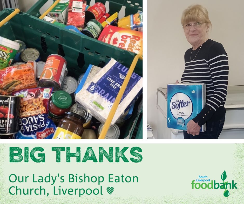 Big thanks to our local @Bishop_Eton & @SVPEnglandWales parishioners🙏 They send us a #foodbank donation of essential items every week, which means we can provide more emergency food to local people in crisis 💚 Want to help too? 👉 bit.ly/3pKIeXH #ThankfulThursday