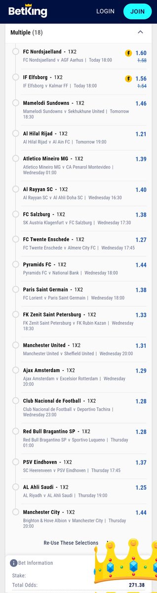 BOOOM NEW WEEK MOTIVATION

@BetKingNG booking codes⤵️

ECFV7 ➡️➡️➡️ 5k odds
GR1SS ➡️➡️➡️ 271 odds
H9MJD ➡️➡️➡️ 96 odds
GXUHF ➡️➡️➡️ 60 odds

EDIT, PLAY, SHARE
Register & Play⤵️
betking.com
Telegram Channel⤵️
t.me/booomnation

#ThatBetKingFeeling