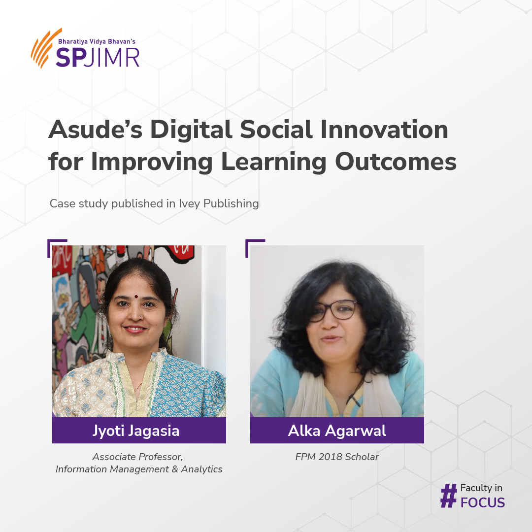 Discover how, during the pandemic, Asude Foundation's digital interventions transformed education delivery for students from low socio-economic backgrounds in Aurangabad, India. Read more: tinyurl.com/wsvkkyr8 #IamSPJIMR #Advancingwiseinnovation #socialinnovation #edtech