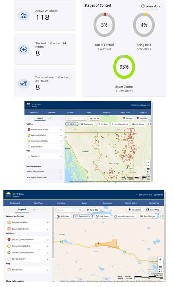 🔥🔥  We are well into the start of #wildfire season in #Alberta and #BritishColumbia , and #Saskatchewan is starting up as well.

BC:  118 current fires (1 evac alert)
AB: 66 current fires
SK: 4 current fires.

Some of these fires are still burning from last year.