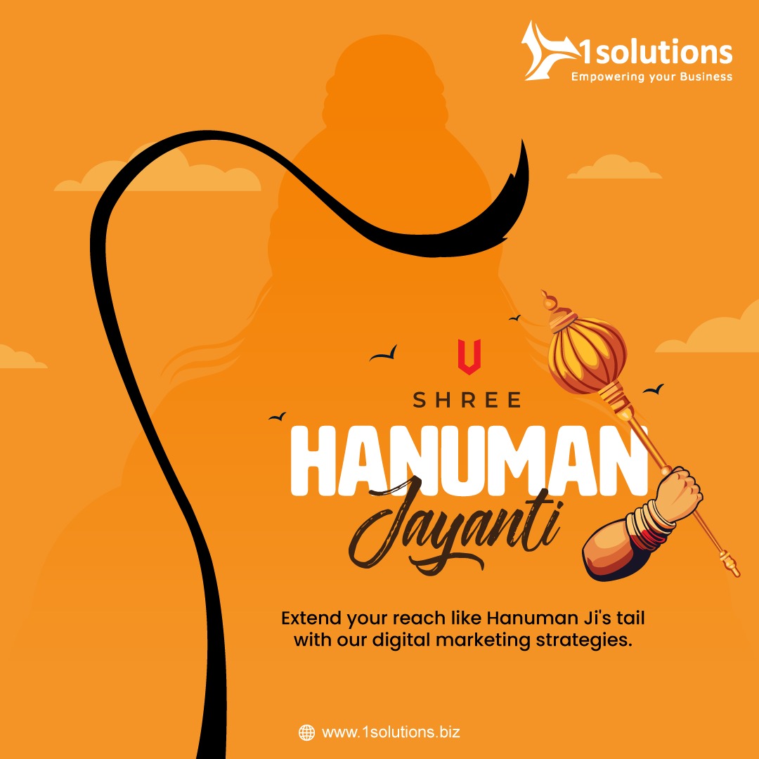 Extend your reach like Hanuman Ji's tail with our digital marketing strategies.
.
Happy Hanuman Jayanti
.
Visit us at: rb.gy/m9bmt5
.
.
.
#hanumanjayanti #lordhanuman #digitalmarketing #hanumanji #1solutions