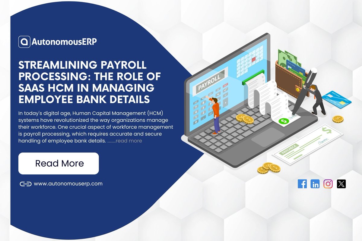 Streamline payroll with SaaS HCM: centralized data, secure encryption, efficient onboarding, and self-service portals ensure accuracy and compliance.

Read More: bit.ly/3xOFA6Q

#PayrollProcessing #SaaSHCM #HRSoftware #Efficiency