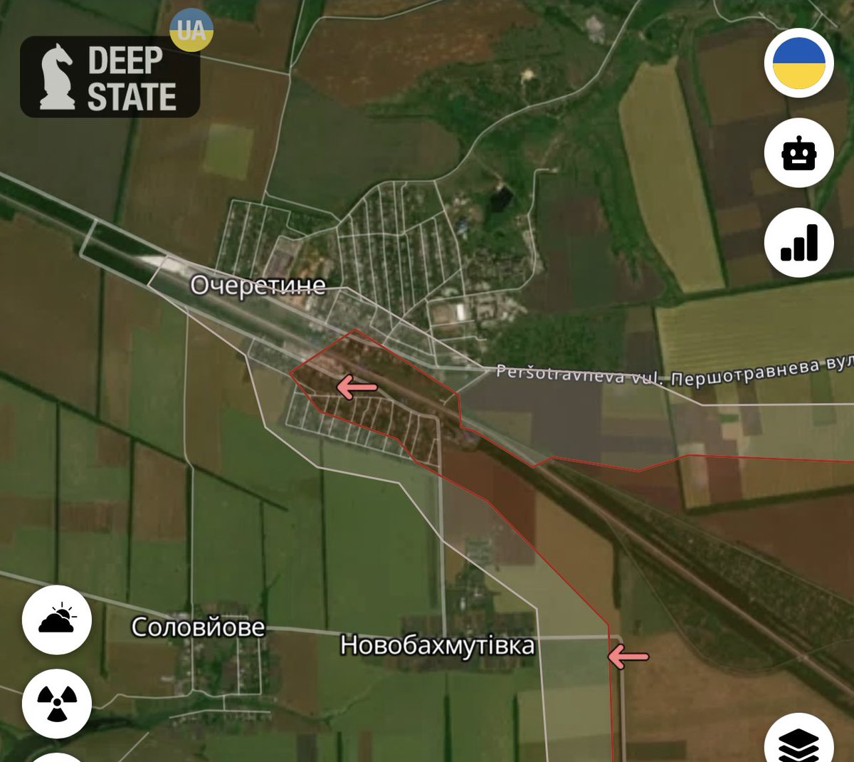 Russian thrust cuts through Ocheretyne on Ukraine’s third line of defence after the fall of Avdiivka. Not clear if Ukraine will manage to build anything remotely similar to Surovikin line that could stop the Russian advance somewhere further west.