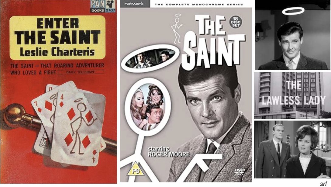 3pm TODAY on @TalkingPicsTV

From 1964, s2 Ep 20 of #TheSaint “The Lawless Lady” directed by #JeremySummers & written by #HarryWJunkin 

Based on a #LeslieCharteris 1930 short story from 📖”Enter the Saint”

🌟#RogerMoore #DawnAddams #JulianGlover #IvorDean #RonaldIbbs