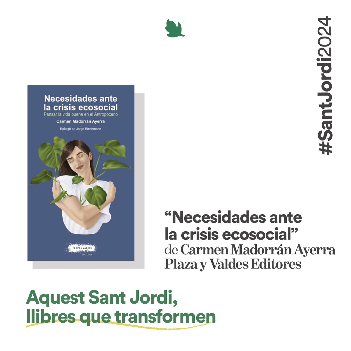 arc_coop's tweet photo. 📕 "Necesidades ante la crisis ecosocial" de Carmen Madorrán Ayerra, publicat per @plazayvaldes.

✍️Posant la vulnerabilitat de l’ésser humà al centre, l’autora s'aproxima a la pregunta de com assolir la bona vida en l’actual situació ecosocial.

#LlibresQueTransformen #SantJordi https://t.co/FR6uGKDYXe