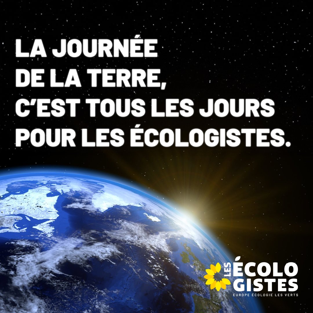 Protéger les écosystèmes et les espèces qui habitent la Terre, conserver des conditions de vie dignes pour tous et toutes, garantir aux générations futures un avenir vivable et souhaitable. Ce sont les priorités des Écologistes, chaque jour. 🌍🌱 #Journeedelaterre