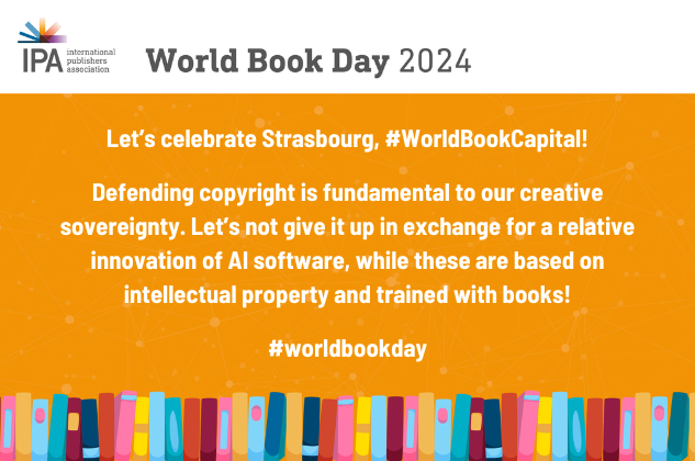 Vive Strasbourg, #capitalemondialedulivre ! La défense du #droitdauteur est essentielle à notre souveraineté. Ne l’abandonnons pas au profit d’une innovation relative des logiciels d’IA, entrainés sans autorisation grâce à des livres ! #BooksXcopyrightXGenAI #worldbookday2024