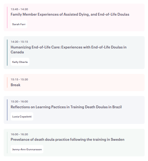 End-of-Life Doula International Reserach Symposium Day 1: 9 speakers from 5 countries sharing some of the first innovative research about end-of-life doulas from different parts of the world. 👇Registere here: eold.org/upcoming-event…
 #EOLD2024